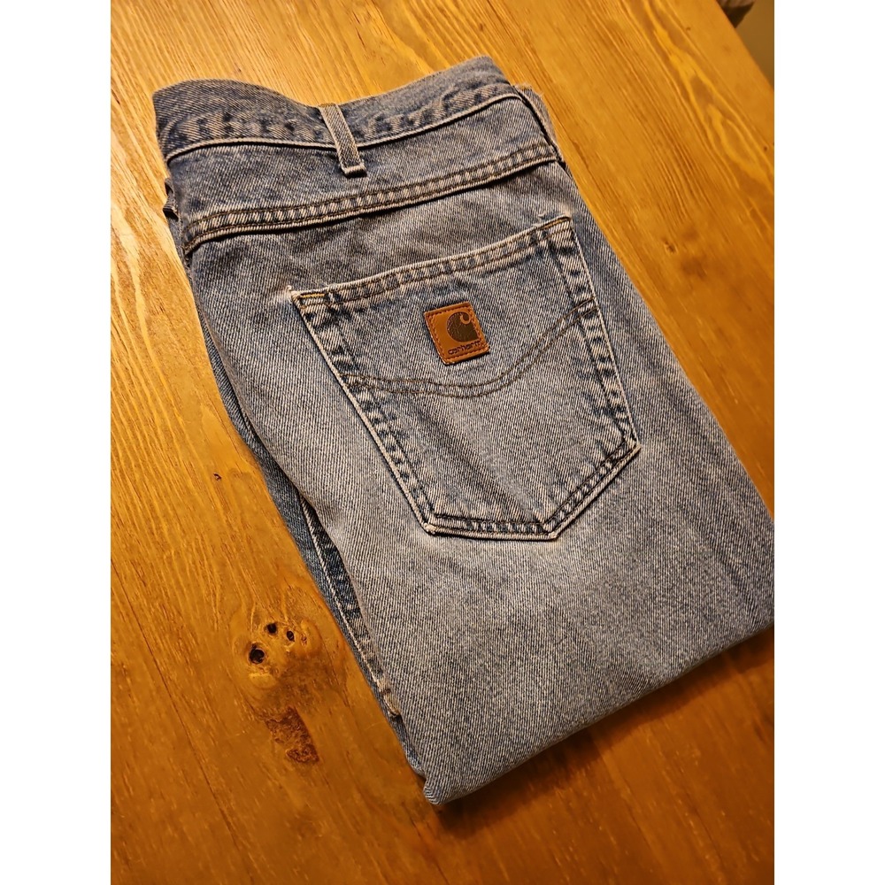 Vintage Carhartt Denim Blue Jeans, Size 36x32
